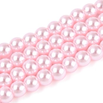 Perla de vidrio redonda 6mm rosa