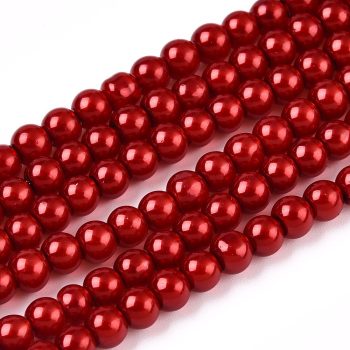 Perla de vidrio redonda 4mm rojo