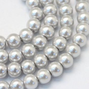 Perla de vidrio redonda 6mm gris