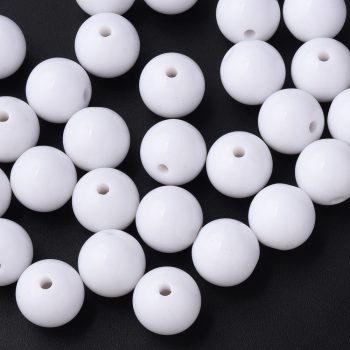 Abalorio acrílico redondo blanco 16x15mm