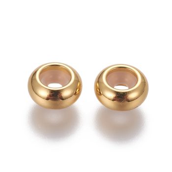 Stopper acero inox dorado 8x4mm ojal 2mm