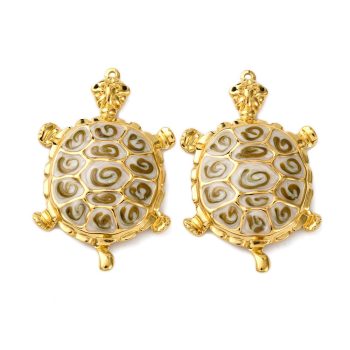 Tortuga inoxidable dorado 18k esmaltado azules 57x35x8mm