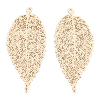 Hoja filigrina baño oro 18k 55x24x0.4mm