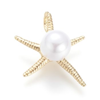 Estrella de mar baño oro 18k y perla acrilica 22x18x9mm