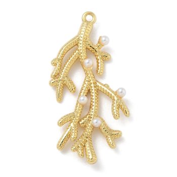 Coral baño oro 18k y perlas acrilica 35x18x12mm