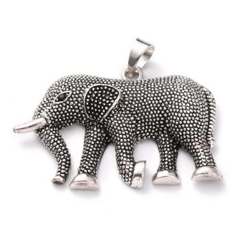 Elefante esmaltado plateado antiguo 39x56x8mm