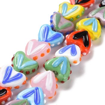 Corazón murano mix colores 14x16x7mm