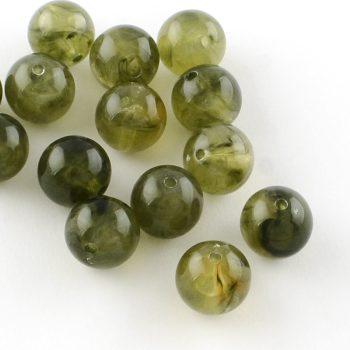 Abalorio acrilico tipo piedra color verde muzgo 16mm