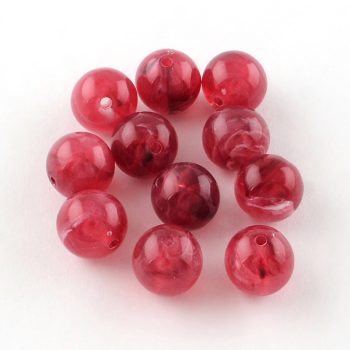 Abalorio acrilico tipo piedra color cereza 16mm