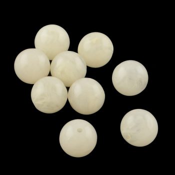 Abalorio acrilico tipo piedra color beige 16mm