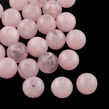Abalorio acrilico tipo piedra color rosado 20mm