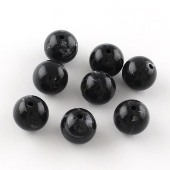 Abalorio acrilico tipo piedra color negro 20mm