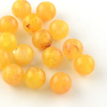 Abalorio acrilico tipo piedra color amarillo 20mm