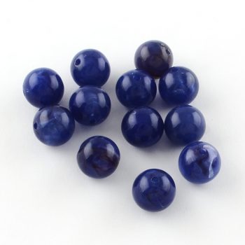 Abalorio acrilico tipo piedra color azul oscuro 20mm