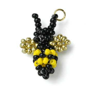 Abeja amarilla negra tejida abalorios 22x16x8mm