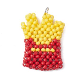 Papas fritas tejidas abalorios 28x22x5mm
