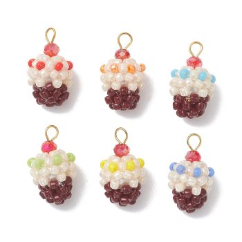 Helado sundae tejido multicolor 17x10mm