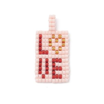 Dije LOVE miyuki rosado 28x14x3mm