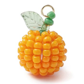 Naranja tejida abalorios 21x15mm