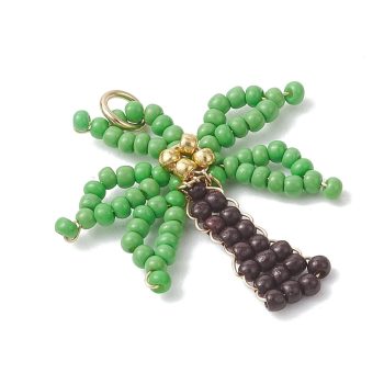 Palmera tejida verde y café 32x28x4mm